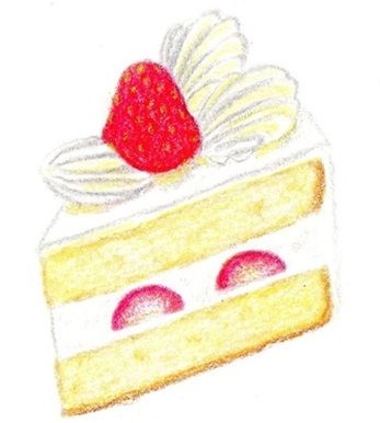 色鉛筆 苺のショートケーキのイラスト ヨタ日誌